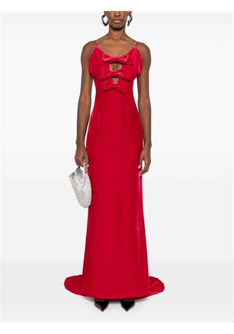 Abito da sera con fiocchi in velluto rosso Alessandra Rich - donna ALESSANDRA RICH | FABX3819F41581637